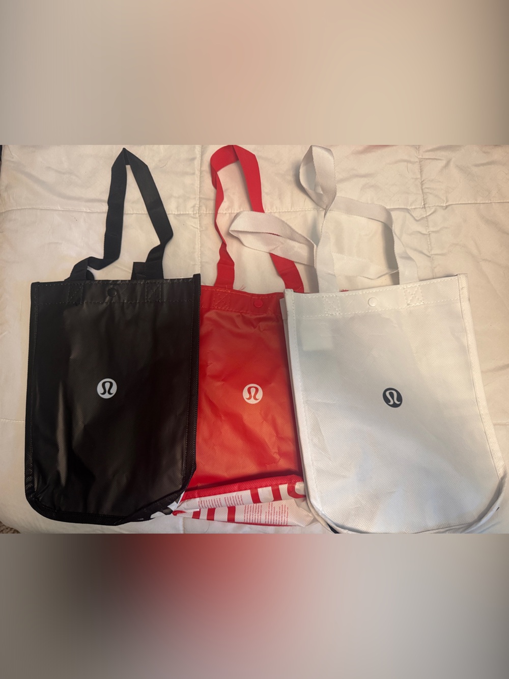 lululemon athletica Reusable Tote Trio in Black, Red, White